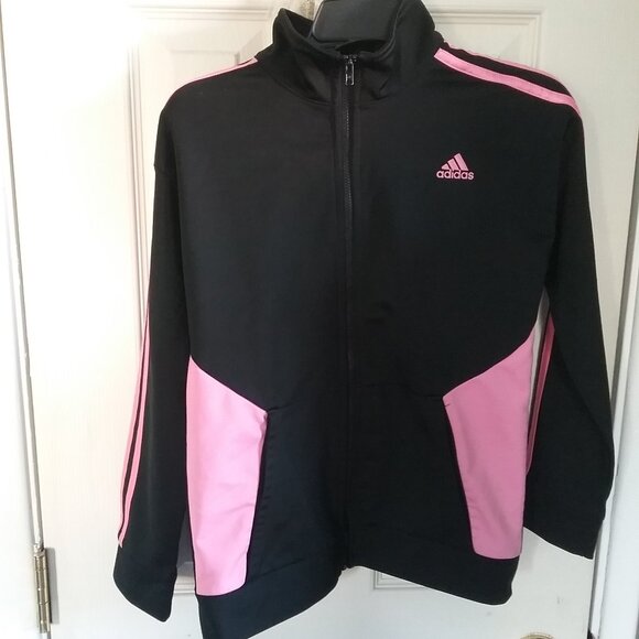 adidas Kids Jacket in Black and Pink - Picture 1 of 4